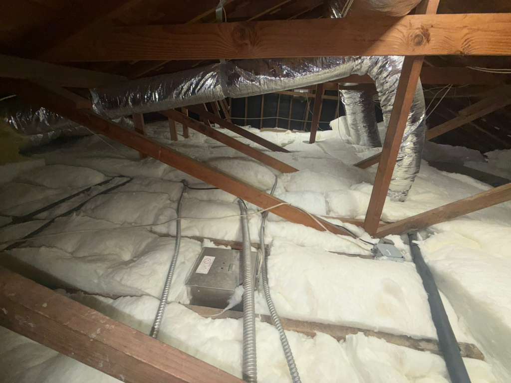 Attic insulation installation completed by Eco Grizzly